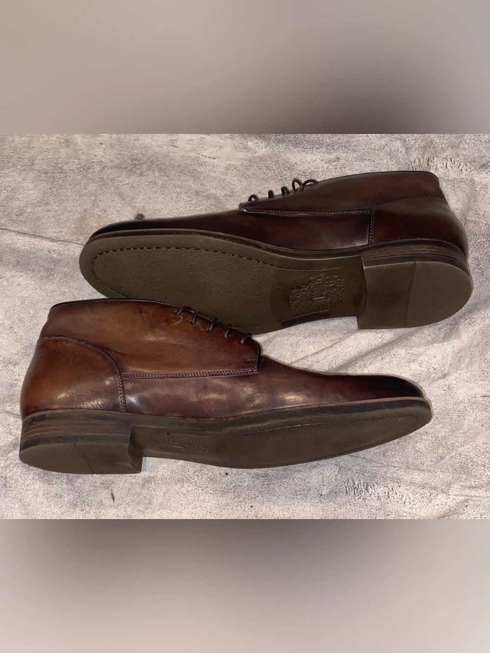 John Varvatos Lace Up Chukka Boots Leather Dress Casual Work 13 Italy Handmade
